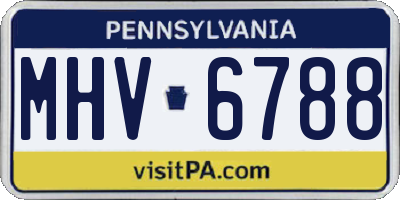 PA license plate MHV6788