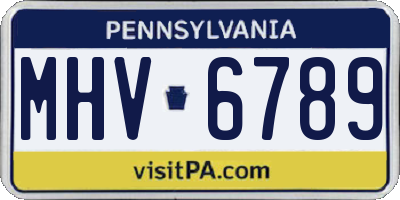 PA license plate MHV6789