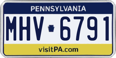 PA license plate MHV6791