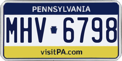PA license plate MHV6798