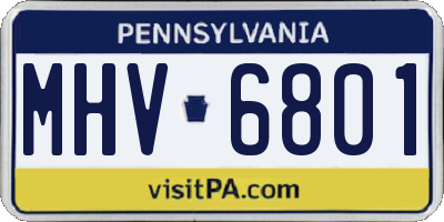 PA license plate MHV6801