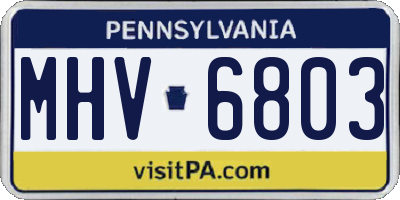 PA license plate MHV6803