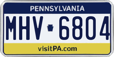 PA license plate MHV6804