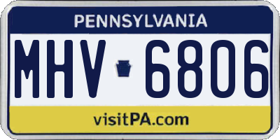 PA license plate MHV6806