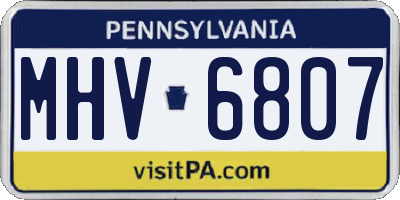 PA license plate MHV6807