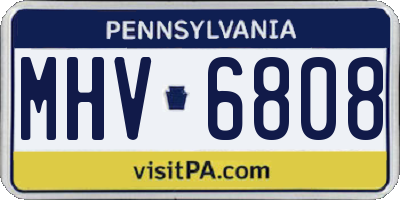 PA license plate MHV6808