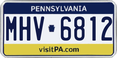 PA license plate MHV6812