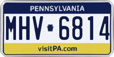 PA license plate MHV6814
