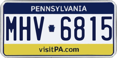 PA license plate MHV6815
