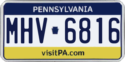 PA license plate MHV6816
