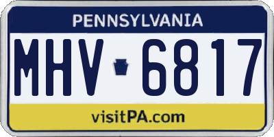 PA license plate MHV6817