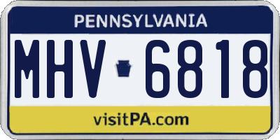 PA license plate MHV6818