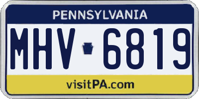 PA license plate MHV6819