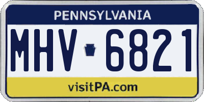 PA license plate MHV6821