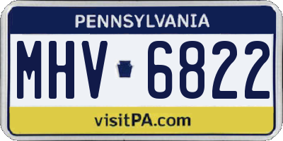 PA license plate MHV6822