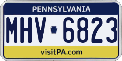 PA license plate MHV6823
