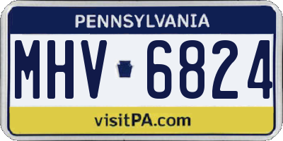 PA license plate MHV6824