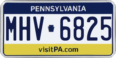 PA license plate MHV6825