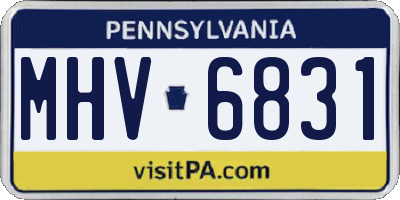 PA license plate MHV6831