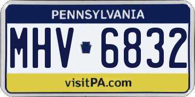 PA license plate MHV6832