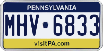PA license plate MHV6833