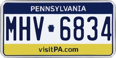 PA license plate MHV6834
