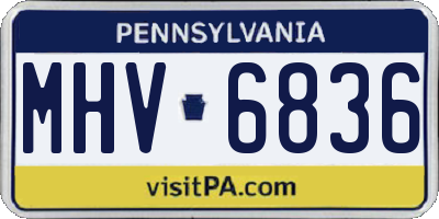 PA license plate MHV6836