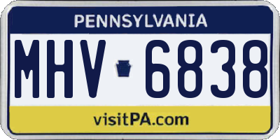 PA license plate MHV6838