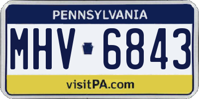 PA license plate MHV6843