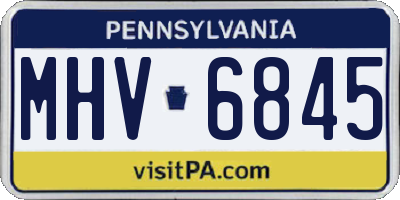 PA license plate MHV6845