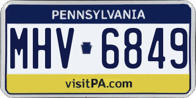 PA license plate MHV6849