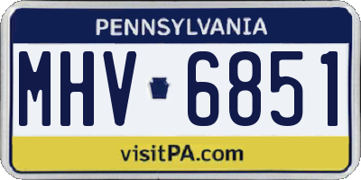 PA license plate MHV6851