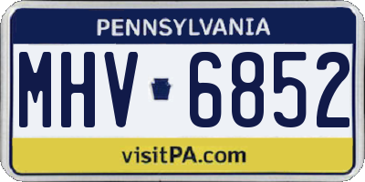 PA license plate MHV6852