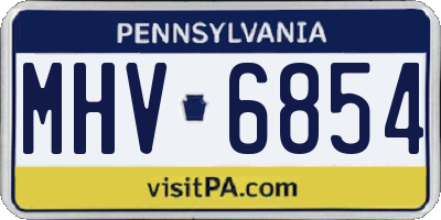 PA license plate MHV6854