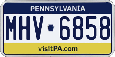 PA license plate MHV6858