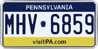 PA license plate MHV6859