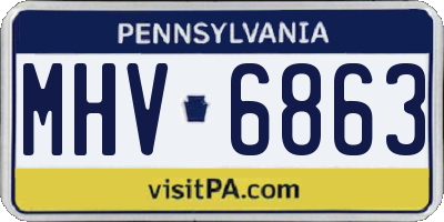 PA license plate MHV6863