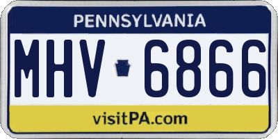PA license plate MHV6866