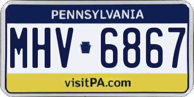 PA license plate MHV6867