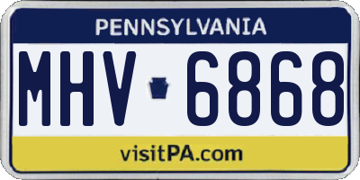 PA license plate MHV6868