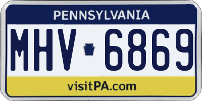 PA license plate MHV6869