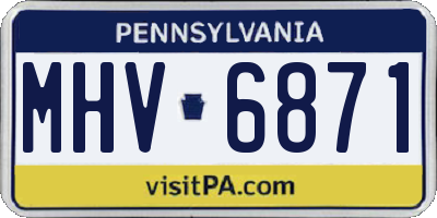 PA license plate MHV6871