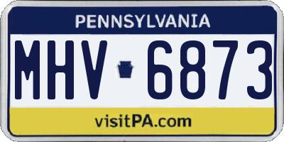 PA license plate MHV6873