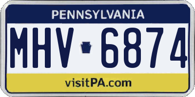 PA license plate MHV6874