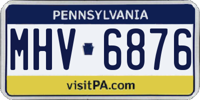PA license plate MHV6876