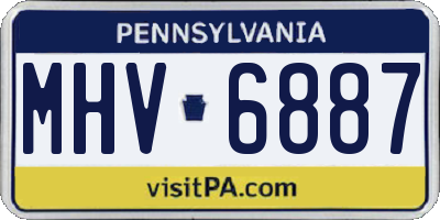 PA license plate MHV6887
