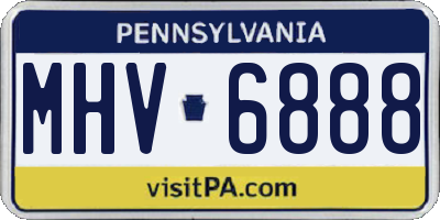 PA license plate MHV6888