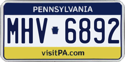 PA license plate MHV6892