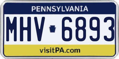 PA license plate MHV6893