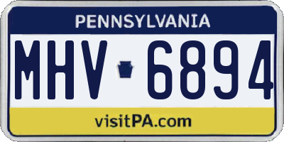 PA license plate MHV6894